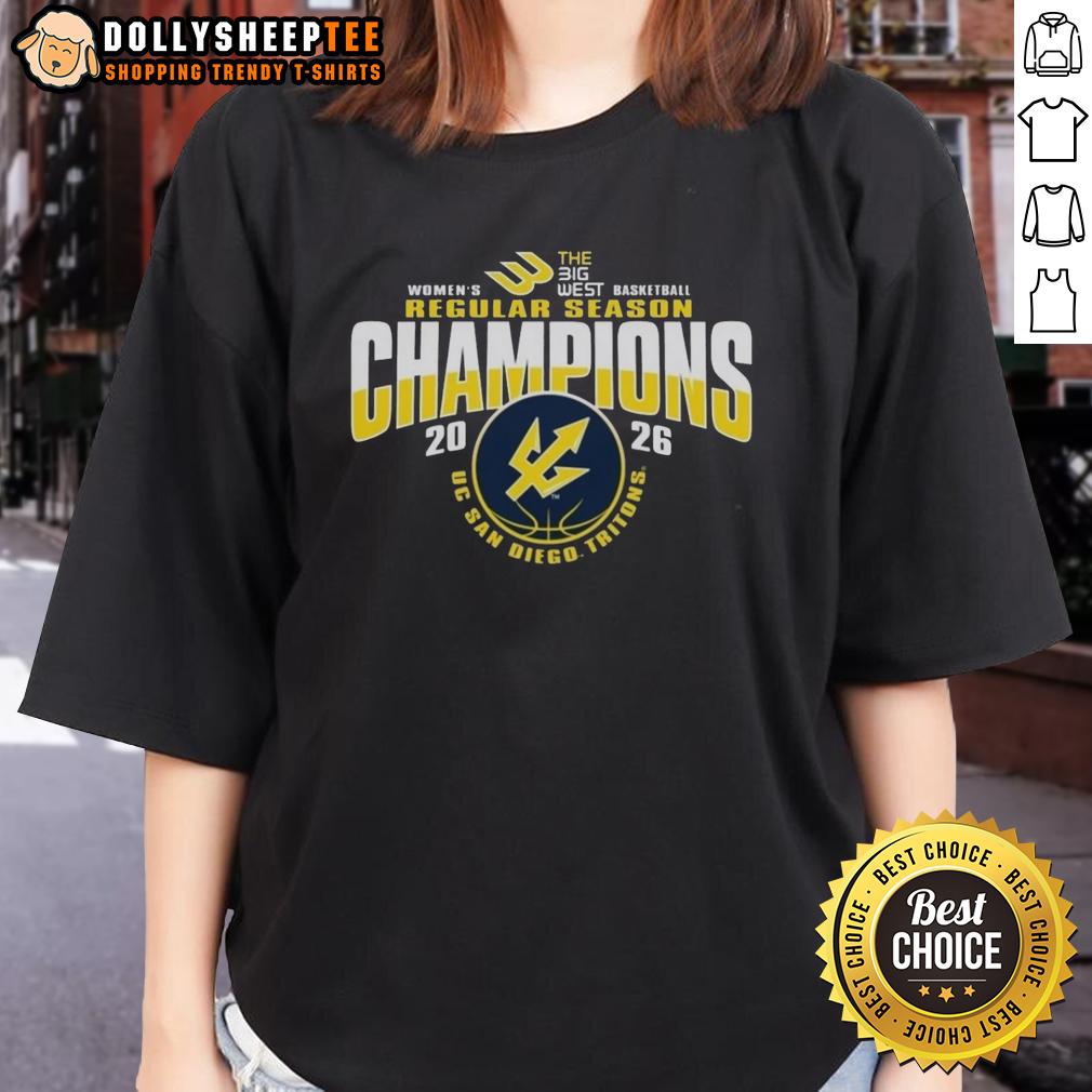 Awesome UC San Diego Tritons Women's Basketball 2026 Big West Regular Season Champions T-Shirt - Image 4