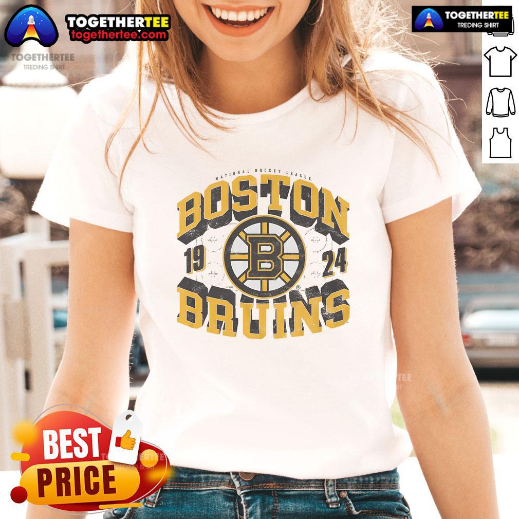 Official Boston Bruins Rink Arched Wordmark T-Shirt - Image 3