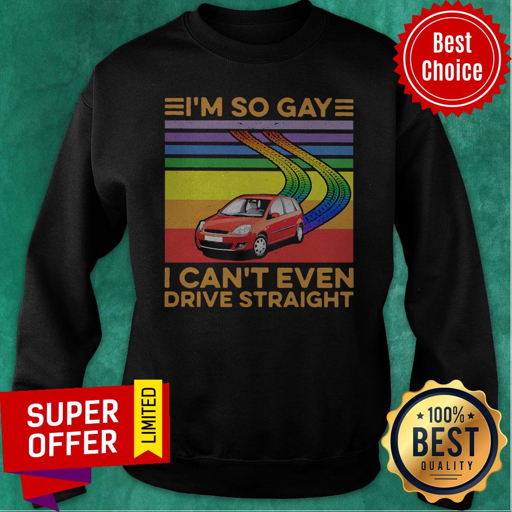Awesome Lgbt I’m So Gay I Can’t Even Drive Straight Vintage Retro Shirt - Image 2