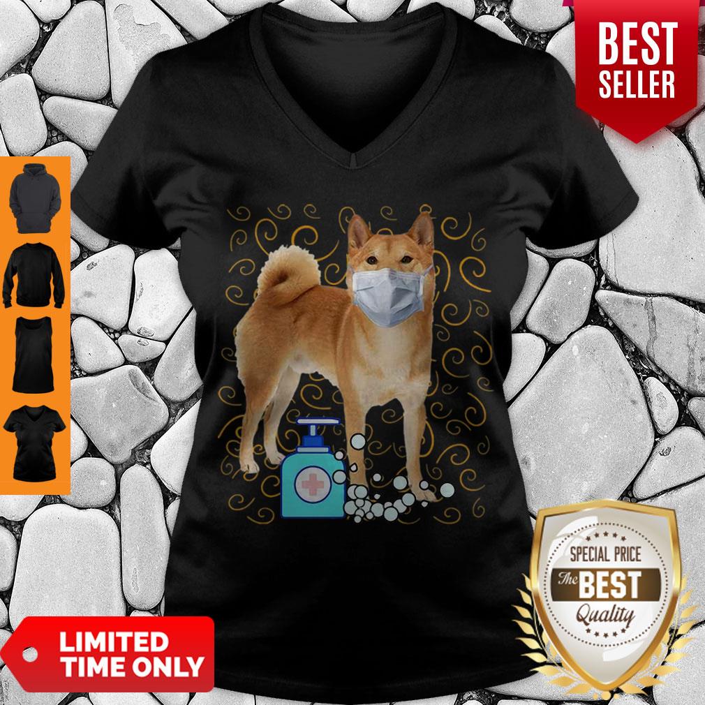 Cute Shiba Inu Mask Wash Your Hand Survived Coronavirus Shirt - Image 5