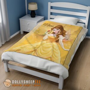Pretty Hot Disney Belle Princess Blanket Fleece Customized Blanket