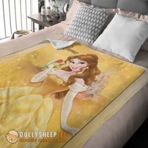 Alternative view of Pretty Hot Disney Belle Princess Blanket Fleece Customized Blanket