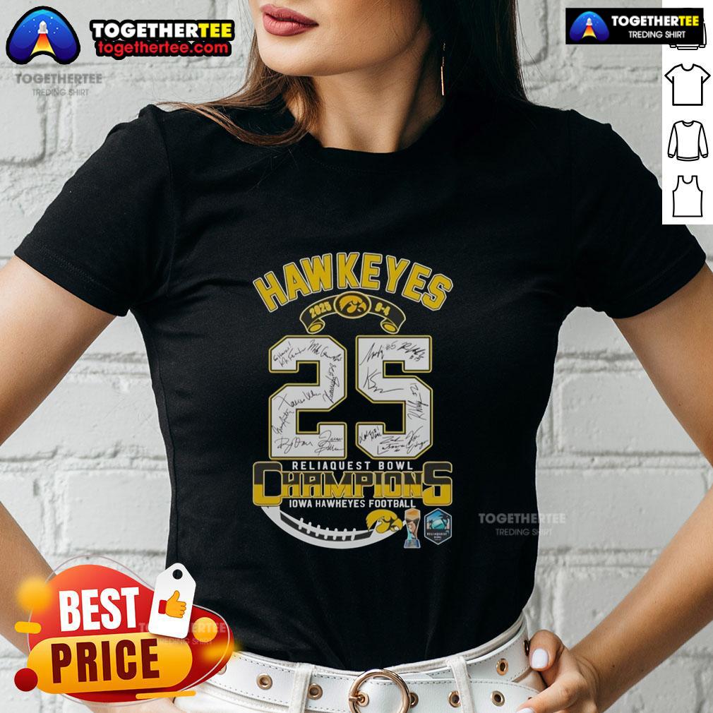 Top Iowa Hawkeyes Reliaquest Bowl Champions 2025 T-Shirt - Image 3