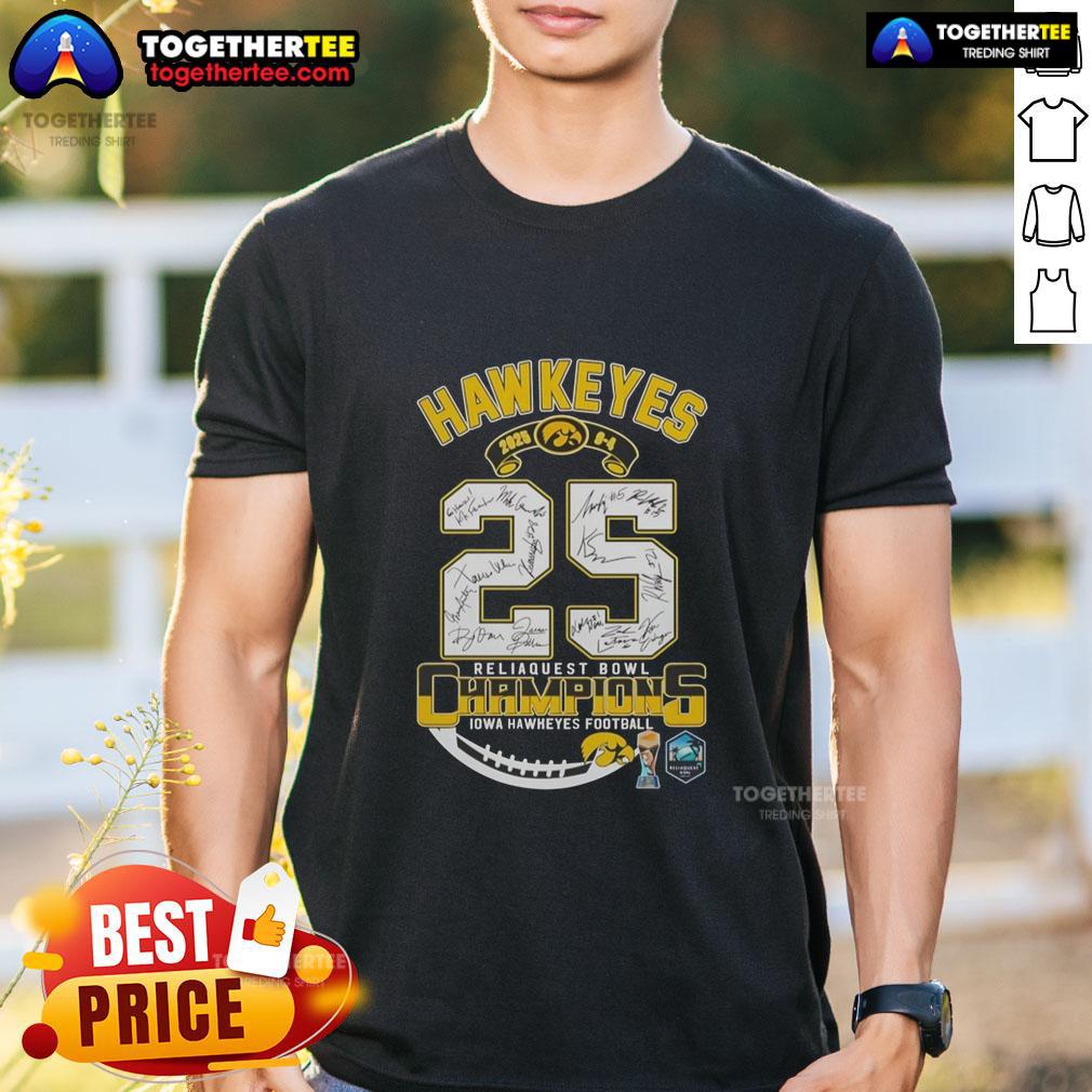Top Iowa Hawkeyes Reliaquest Bowl Champions 2025 T-Shirt
