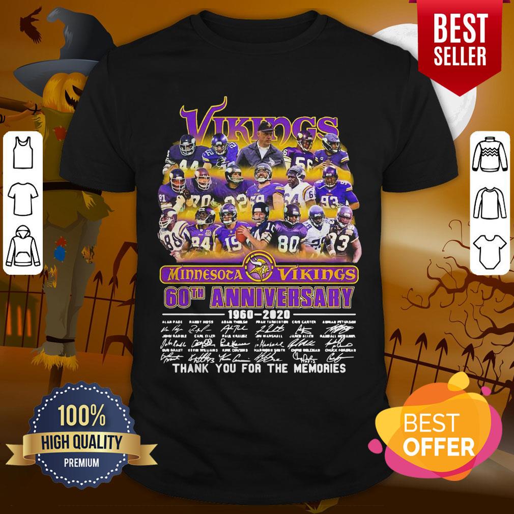 Minnesota Vikings 60th Anniversary 1960 2020 Thank You For The Memories Signatures Shirt
