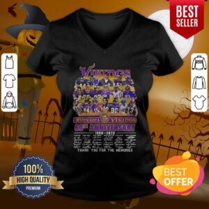 Alternative view of Minnesota Vikings 60th Anniversary 1960 2020 Thank You For The Memories Signatures Shirt