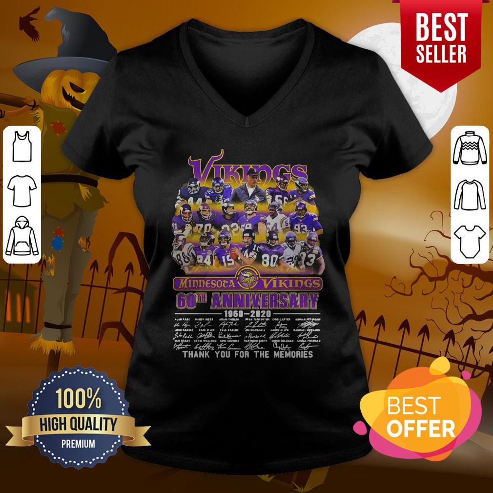 Minnesota Vikings 60th Anniversary 1960 2020 Thank You For The Memories Signatures Shirt - Image 2