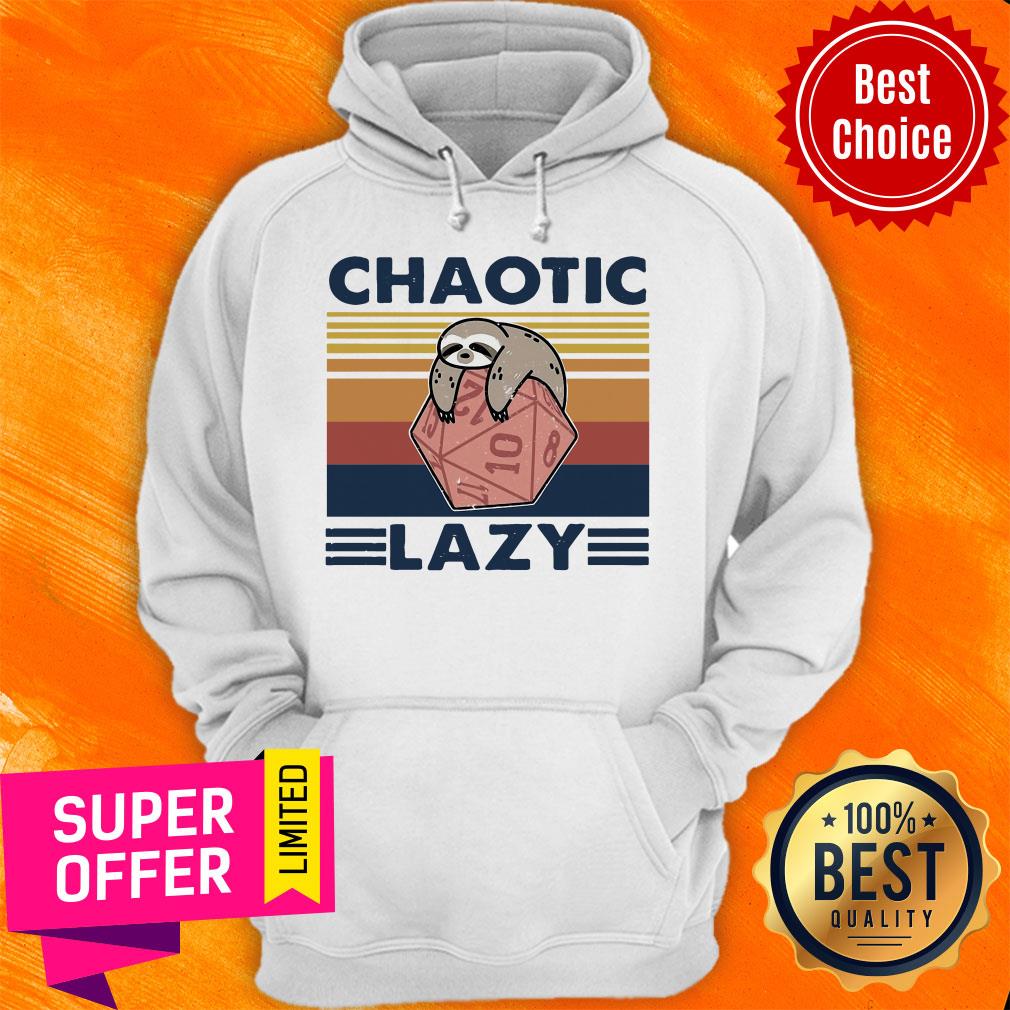 Official Sloth Chaotic Lazy Vintage Shirt - Image 3