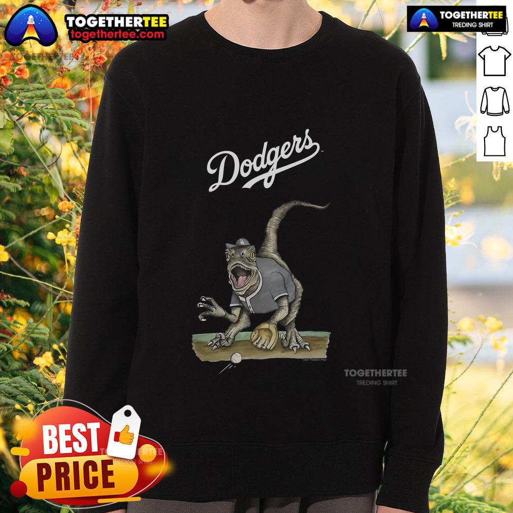 Original Los Angeles Dodgers Tiny Turnip Velociraptor T-Shirt - Image 5