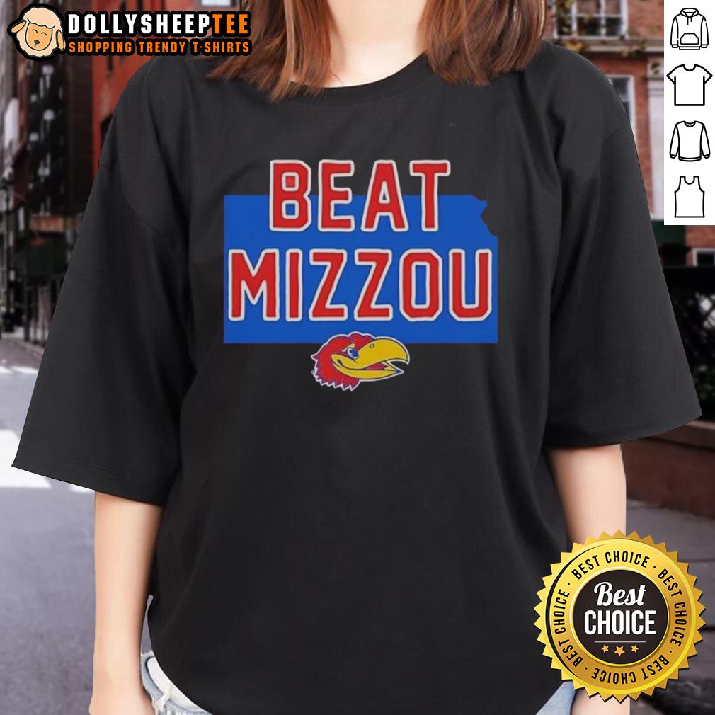Premium Jayhawk Kansas Beat Mizzou Logo T-Shirt - Image 3