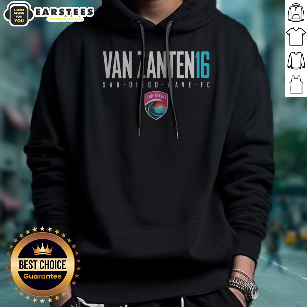 Funny San Diego Wave FC Van Zanten 16 Player Logo Design NWSL Soccer Shirt - Image 2