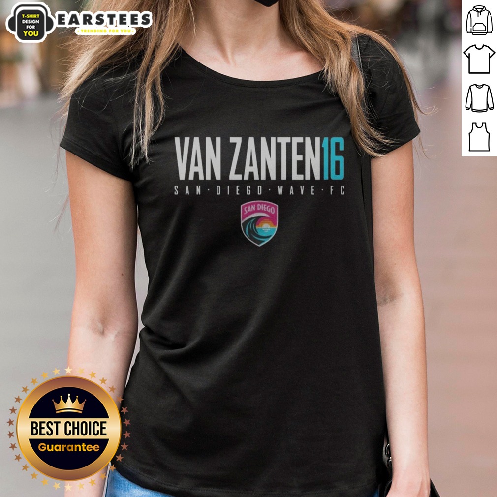Funny San Diego Wave FC Van Zanten 16 Player Logo Design NWSL Soccer Shirt - Image 3
