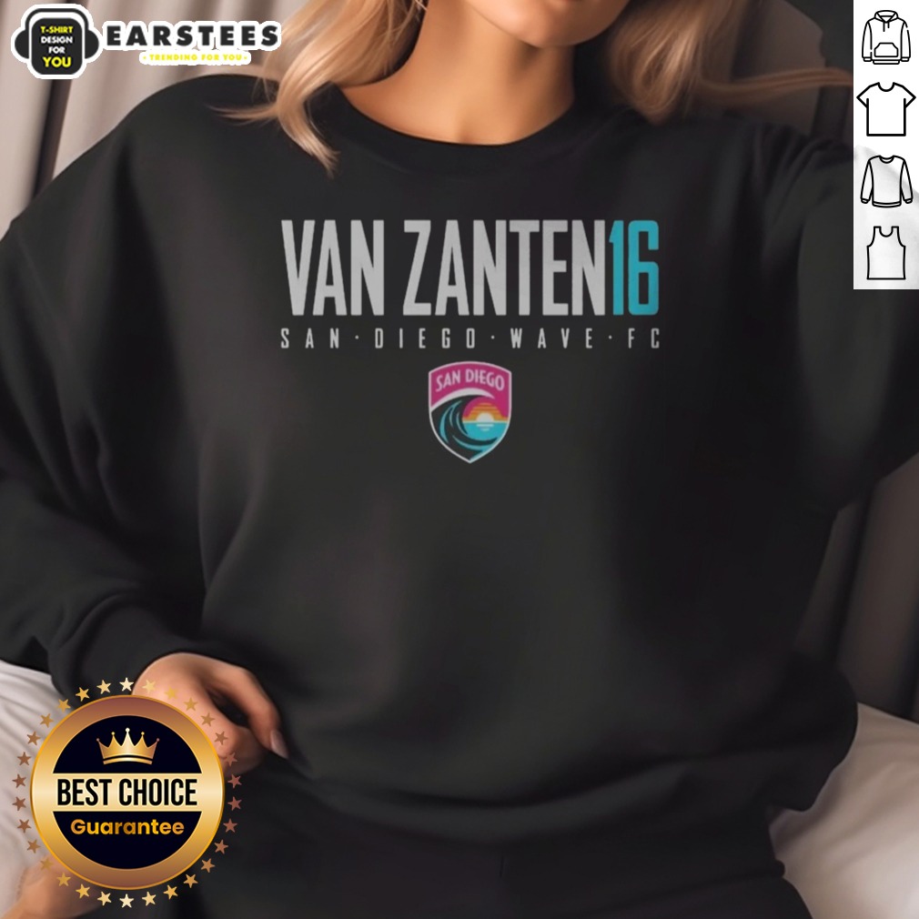 Funny San Diego Wave FC Van Zanten 16 Player Logo Design NWSL Soccer Shirt - Image 4