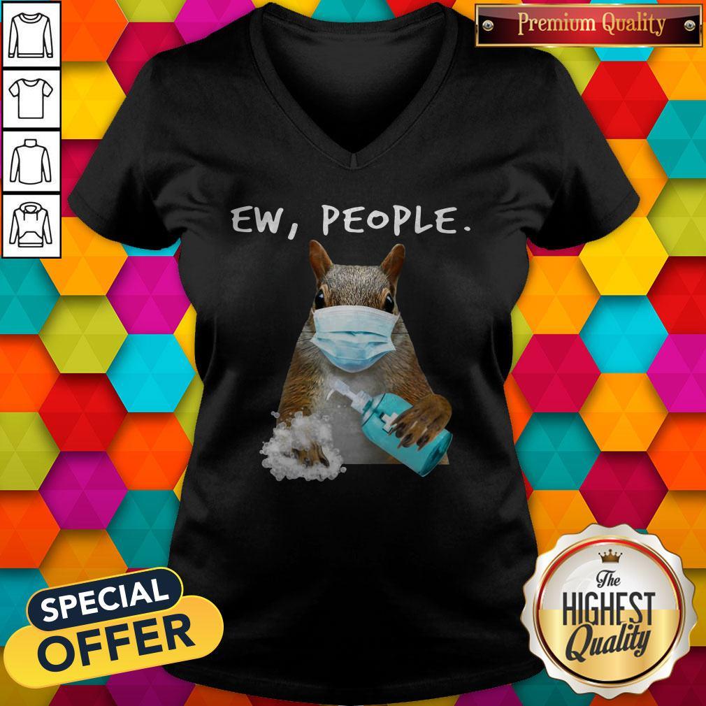 Official Squirrel Face Mask Ew People Shirt - Image 2