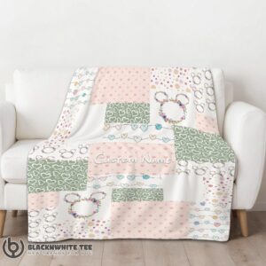 Alternative view of Cute Perfect Disney Mickey Logo Heart Texture Blanket Fleece Customized Blanket