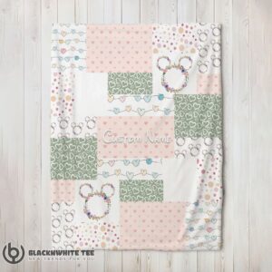 Cute Perfect Disney Mickey Logo Heart Texture Blanket Fleece Customized Blanket