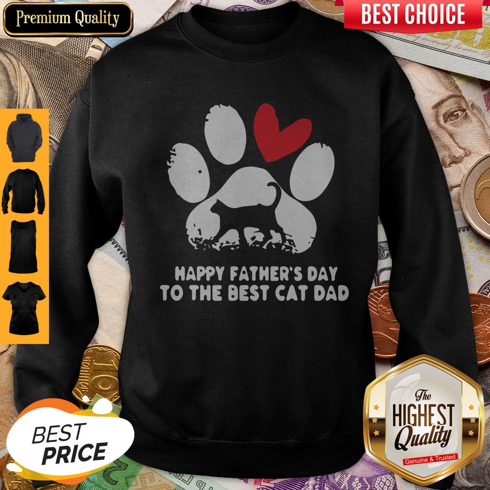 Happy Fathers Day To The Best Cat Dad Shirt - Image 2