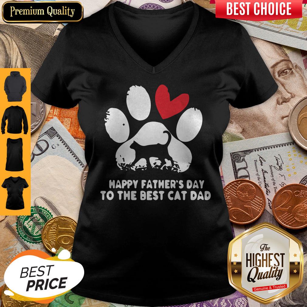 Happy Fathers Day To The Best Cat Dad Shirt - Image 3