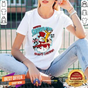 Alternative view of Great Perverted Snowman Merry Naughty Christmas Secy Santas Helper Reindeer Shirt