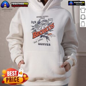 Alternative view of Original Denver Broncos Rose National Football League Est 1960 T-Shirt