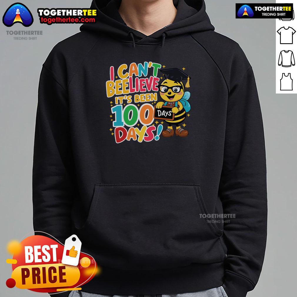 Premium I Can't Believe Its Been 100 Days Funny Bee 100th Day School T-Shirt - Image 2