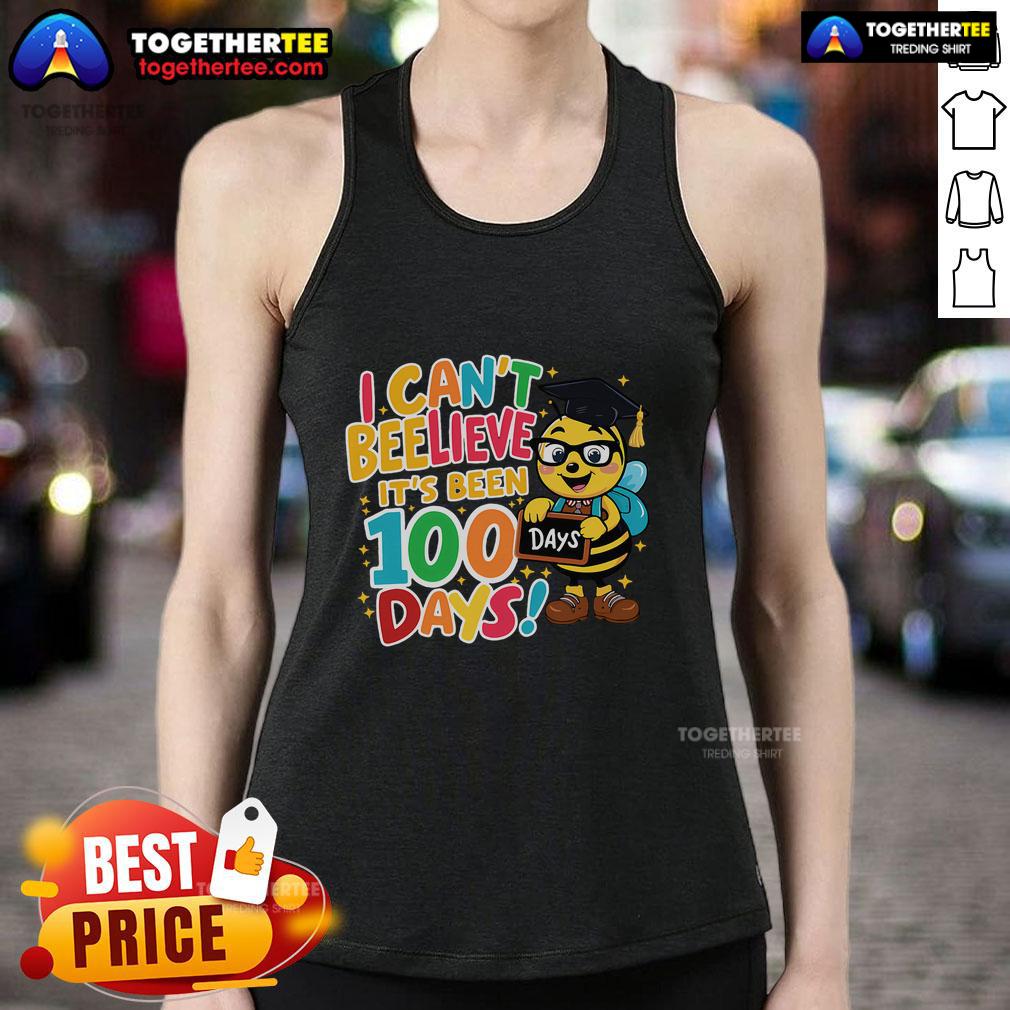 Premium I Can't Believe Its Been 100 Days Funny Bee 100th Day School T-Shirt - Image 4