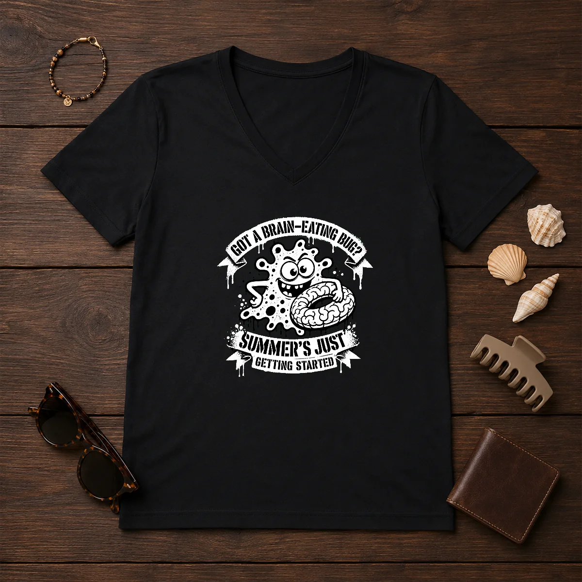 Good Brain Eating Bug Summer Stencil Shirt - Image 2
