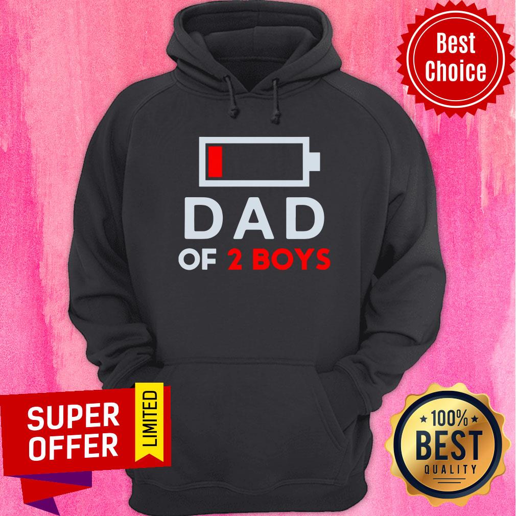 Nice Low Battery Dad Of 2 Boys Shirt - Image 5