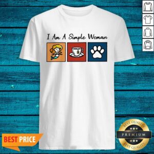 I Am A Simple Woman Mermaid Coffee And Dog Paws Shirt