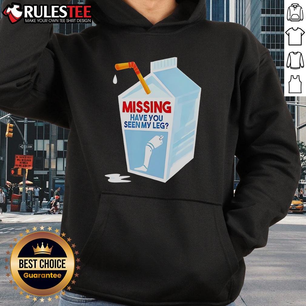 Funny Missing Have You Seen My Leg Milk Box T-Shirt - Image 2