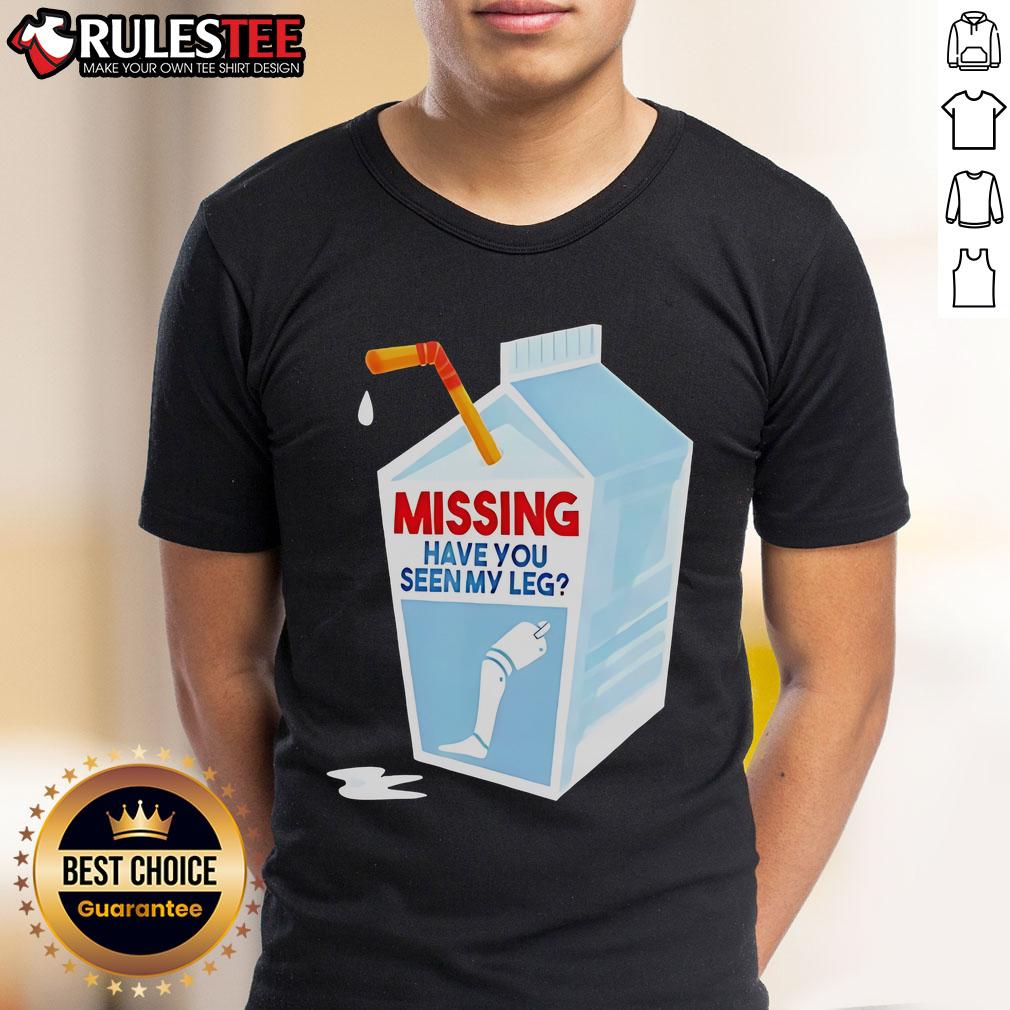 Funny Missing Have You Seen My Leg Milk Box T-Shirt