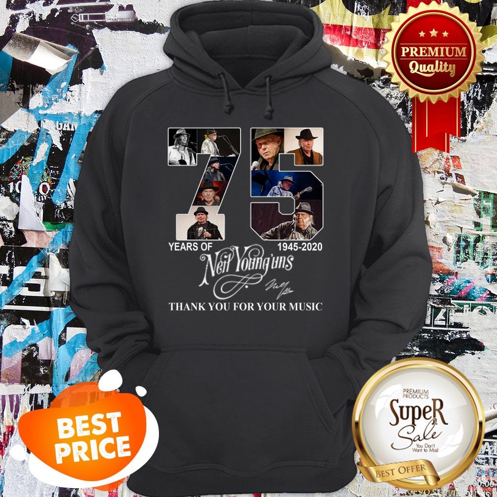 Nice 75 Years Of Neil Young’uns 1945 2020 Signature Thank You For Your Music Shirt - Image 5