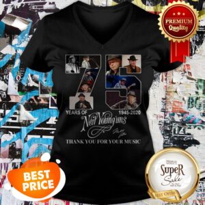 Alternative view of Nice 75 Years Of Neil Young’uns 1945 2020 Signature Thank You For Your Music Shirt