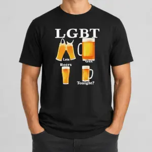 Pretty LGBT Lets Get Beers Tonight Beer Drinking Humor Shirt