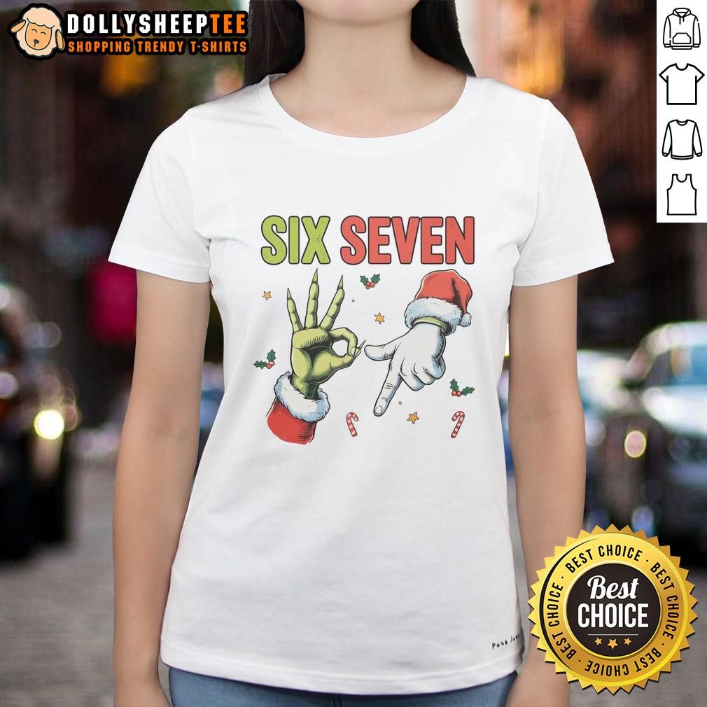 Nice Six Seven 6 7 67 Meme Christmas Xmas T-Shirt - Image 3