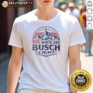Top Busch Light Mountain Apparel Red White And Busch Light 250 USA 4th Of July Shirt