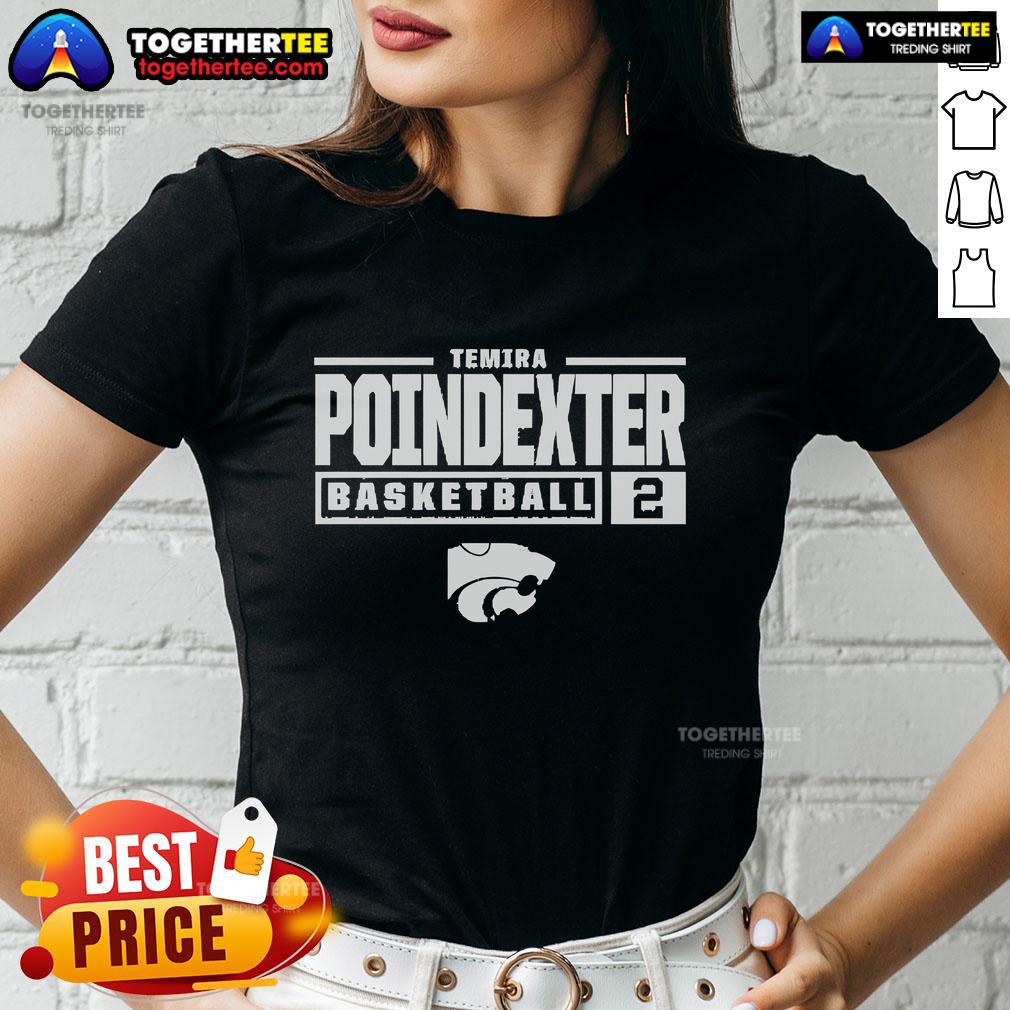 Top Temira Poindexter K-State Wildcats Graphite Rally NIL Stacked Box T-Shirt - Image 3