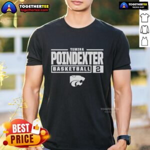 Top Temira Poindexter K-State Wildcats Graphite Rally NIL Stacked Box T-Shirt