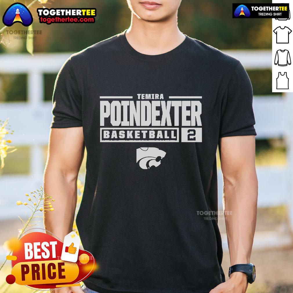 Top Temira Poindexter K-State Wildcats Graphite Rally NIL Stacked Box T-Shirt