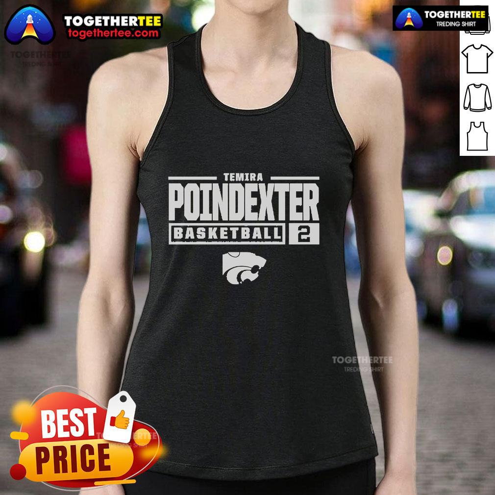 Top Temira Poindexter K-State Wildcats Graphite Rally NIL Stacked Box T-Shirt - Image 4