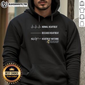 Alternative view of Official Normal Heartbeat Deceased Heartbeat Watching Los Angeles Rams T-Shirt
