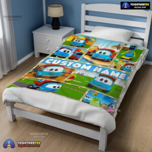 Alternative view of Official Cartoon Leo The Truck With Friends Blanket Fleece Throw Customized Blanket