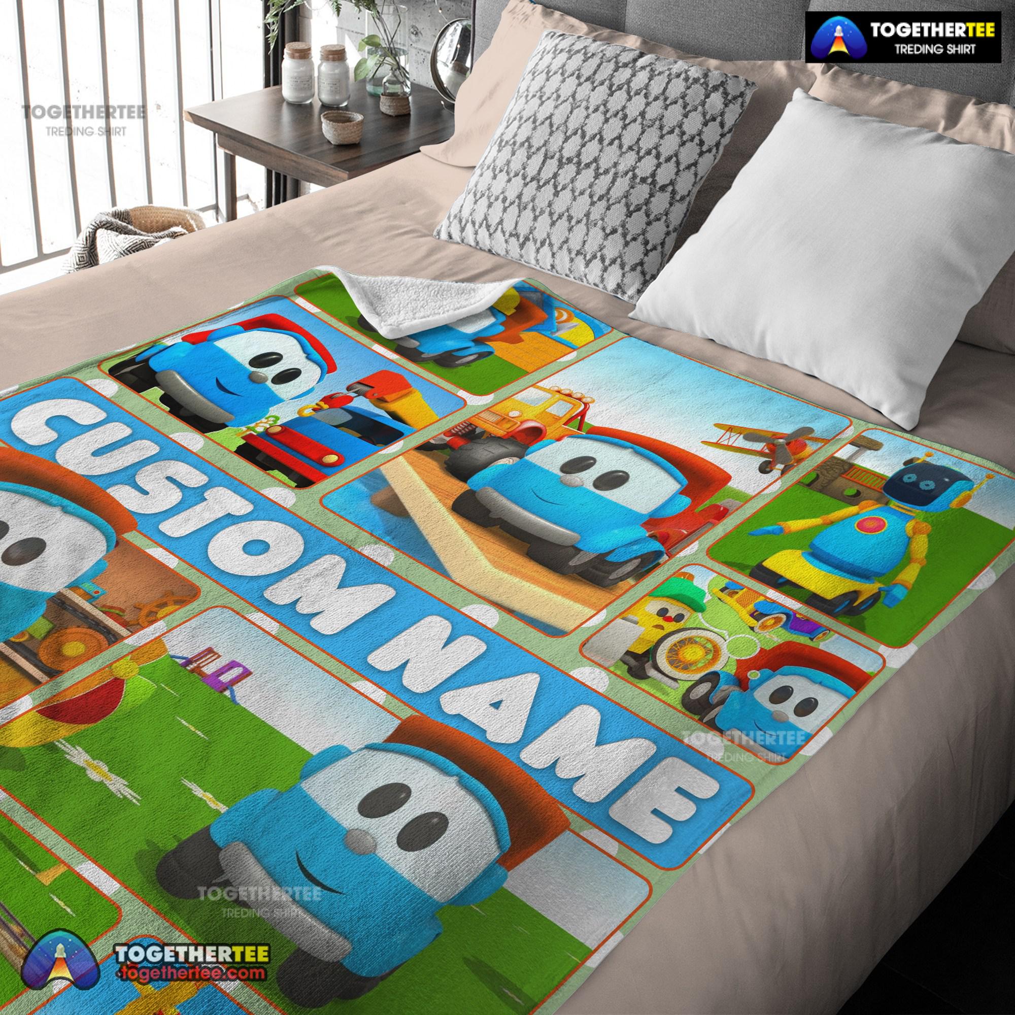 Official Cartoon Leo The Truck With Friends Blanket Fleece Throw Customized Blanket - Image 3
