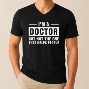 Alternative view of Hot I'm A Doctor But Not The One That Helps People Geek Shirt