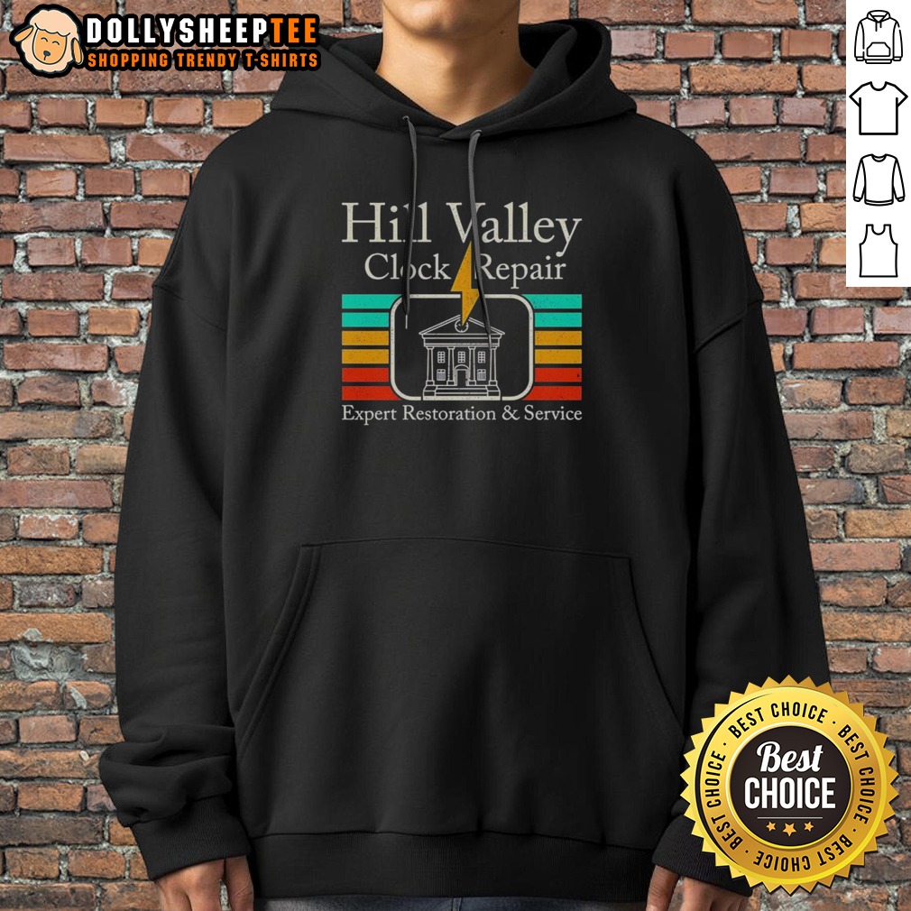 Premium Hill Valley Clock Repair Back To The Future Expert Restoration And Service Shirt - Image 2