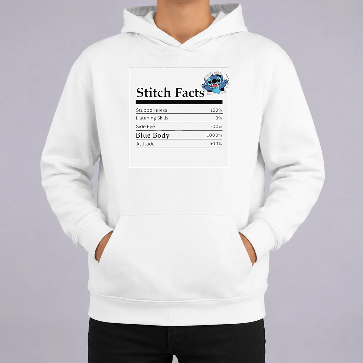 Hot Original Stitch Facts Stubbornness Listening Skills Side Eye Blue Body Attitude Shirt - Image 5