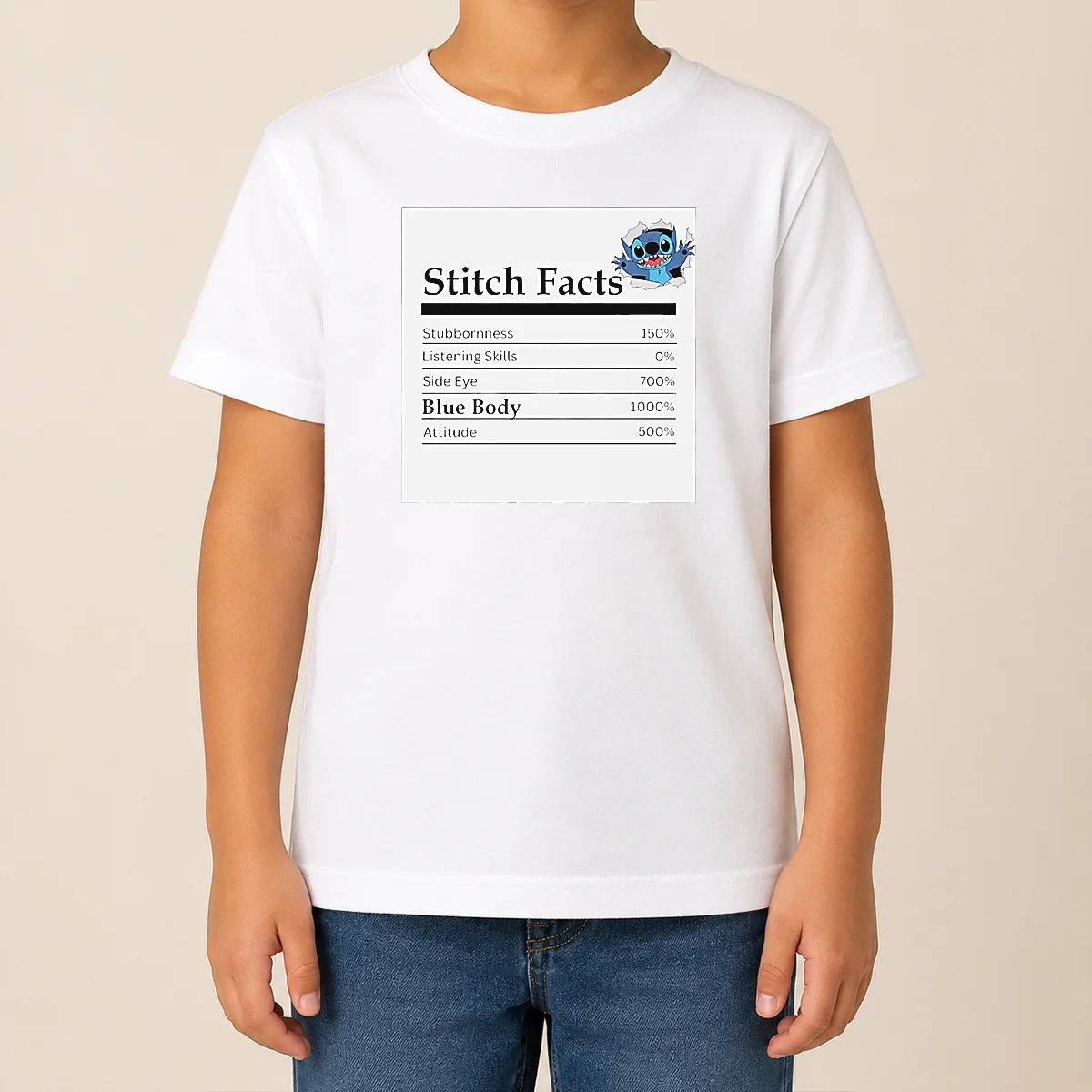 Hot Original Stitch Facts Stubbornness Listening Skills Side Eye Blue Body Attitude Shirt - Image 9