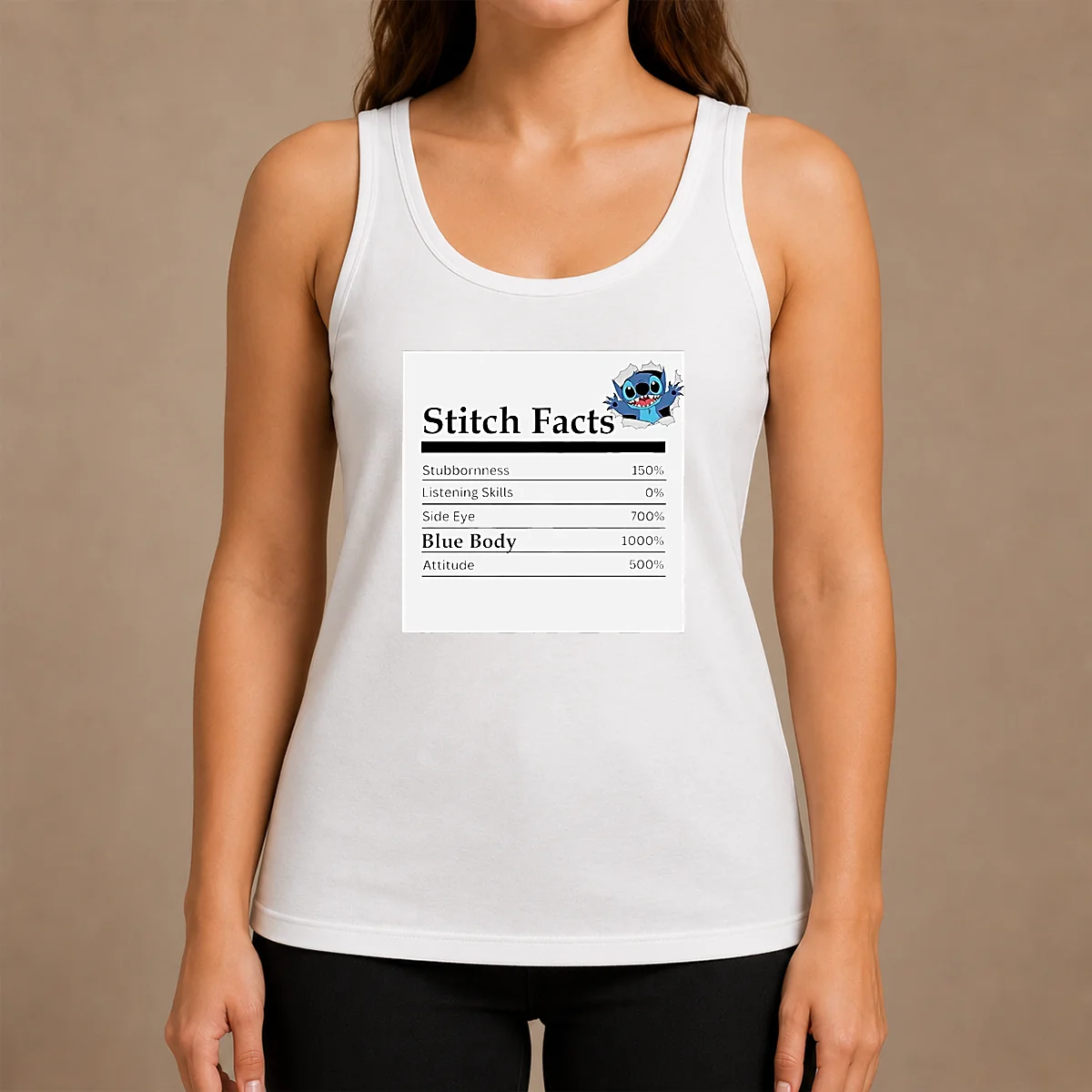Hot Original Stitch Facts Stubbornness Listening Skills Side Eye Blue Body Attitude Shirt - Image 3