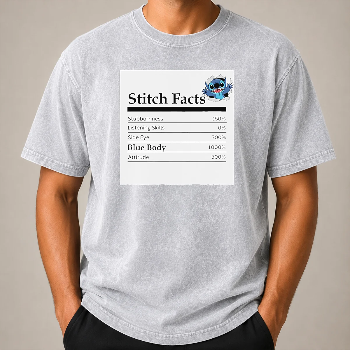 Hot Original Stitch Facts Stubbornness Listening Skills Side Eye Blue Body Attitude Shirt - Image 8