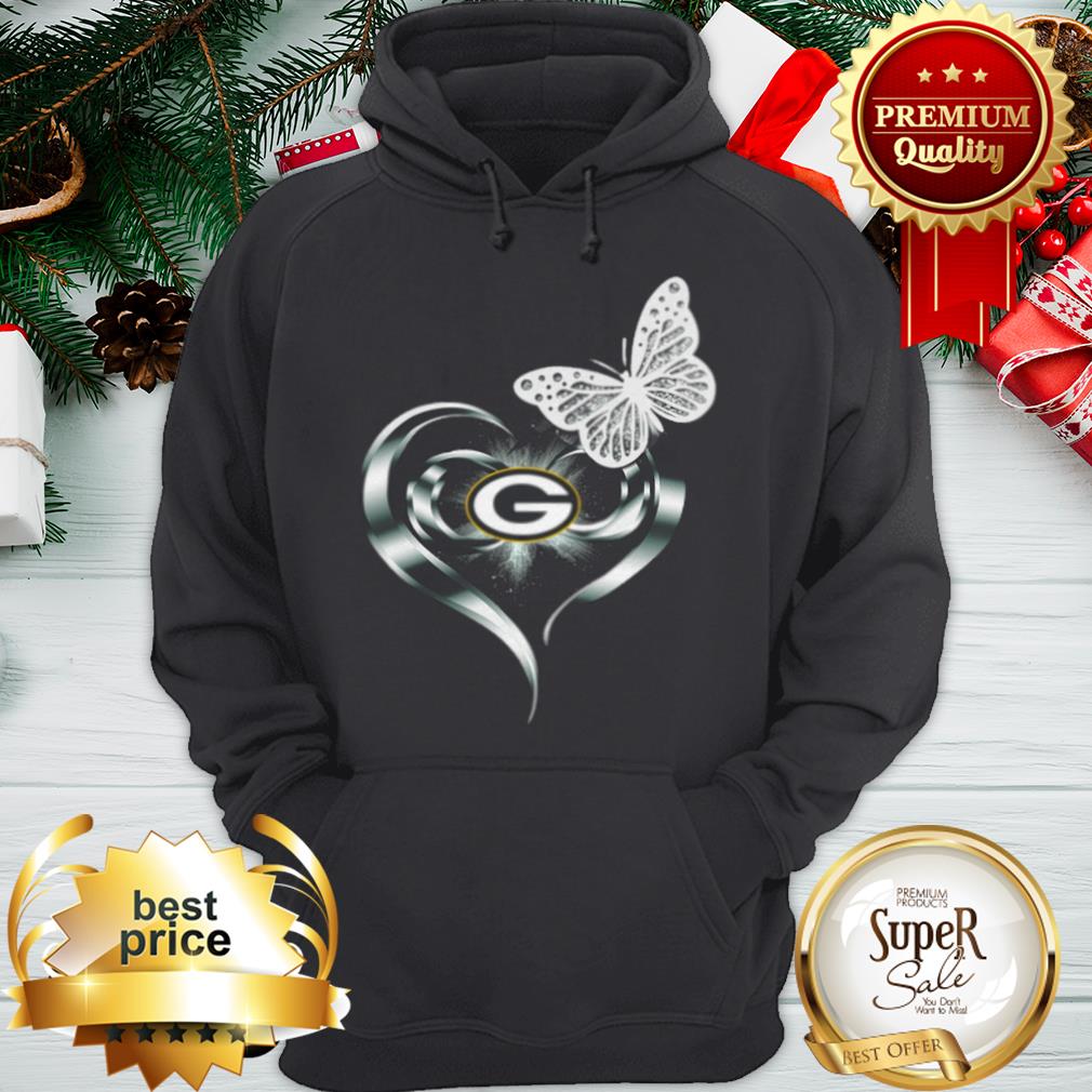 Official Green Bay Packers Love Butterfly Heart Shirt - Image 5